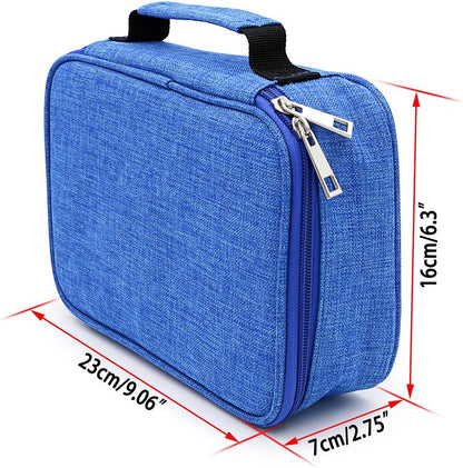 High Capacity Zipper Pens Pencil Case-Multi-Functional Stationery Pencil Pouch 72 Slots(Blue) V1259-DP01-A-2033