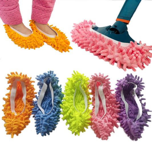 10 PCS 5 Pairs Dust Duster Mop Slippers Shoes Cover, Multi Function Washable Microfiber Foot Socks Floor V1259-DP01-A-2034