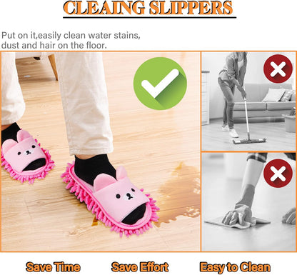 1 Pair Detachable Mop Slippers Shoes Microfiber Chenille Soft Comfortable Dust Dirt Hair Cleaner V1259-DP01-A-2037
