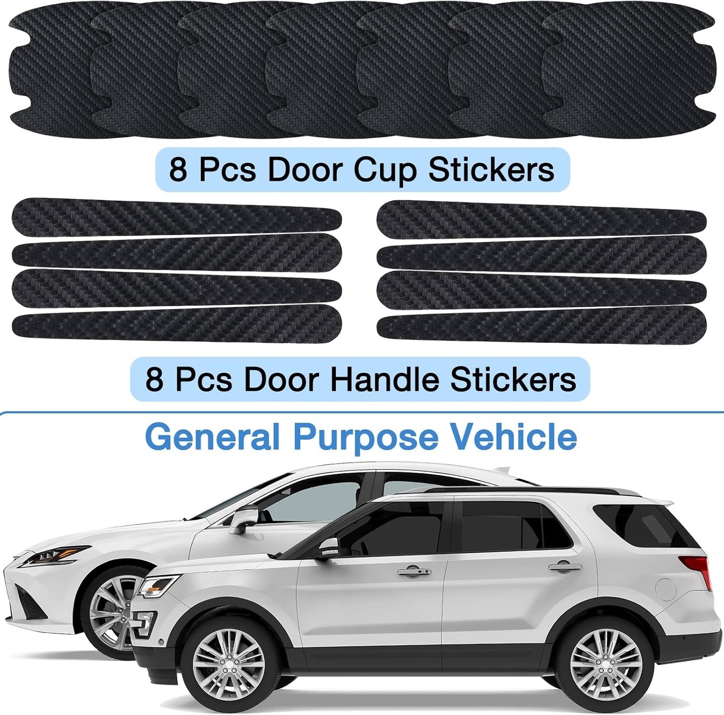 16 Pieces Car Door Handle Scratch Protector Car Door Handle Sticker Cover Scratches Protective Films Car Door V1259-DP01-A-2042