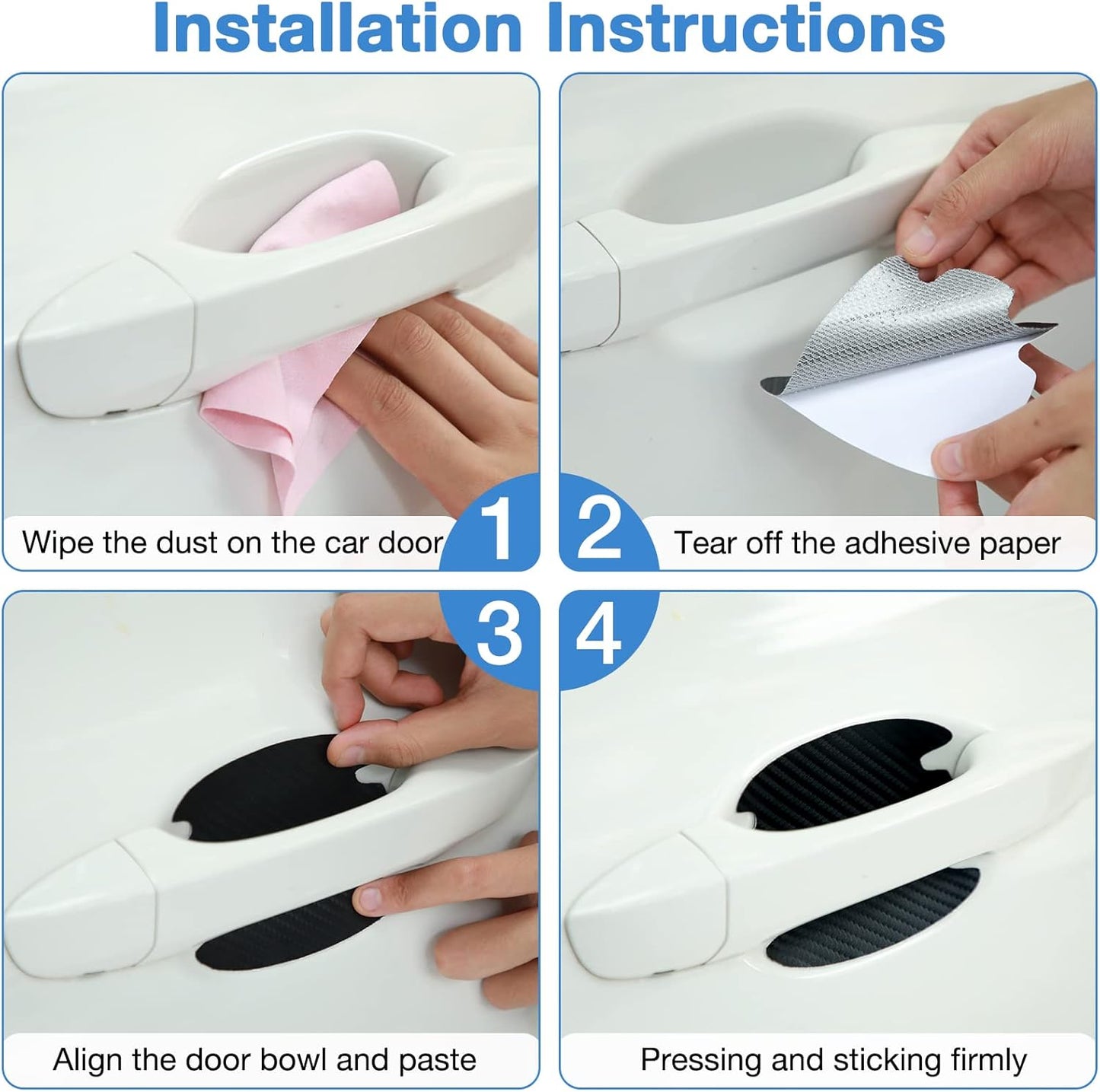 16 Pieces Car Door Handle Scratch Protector Car Door Handle Sticker Cover Scratches Protective Films Car Door V1259-DP01-A-2042