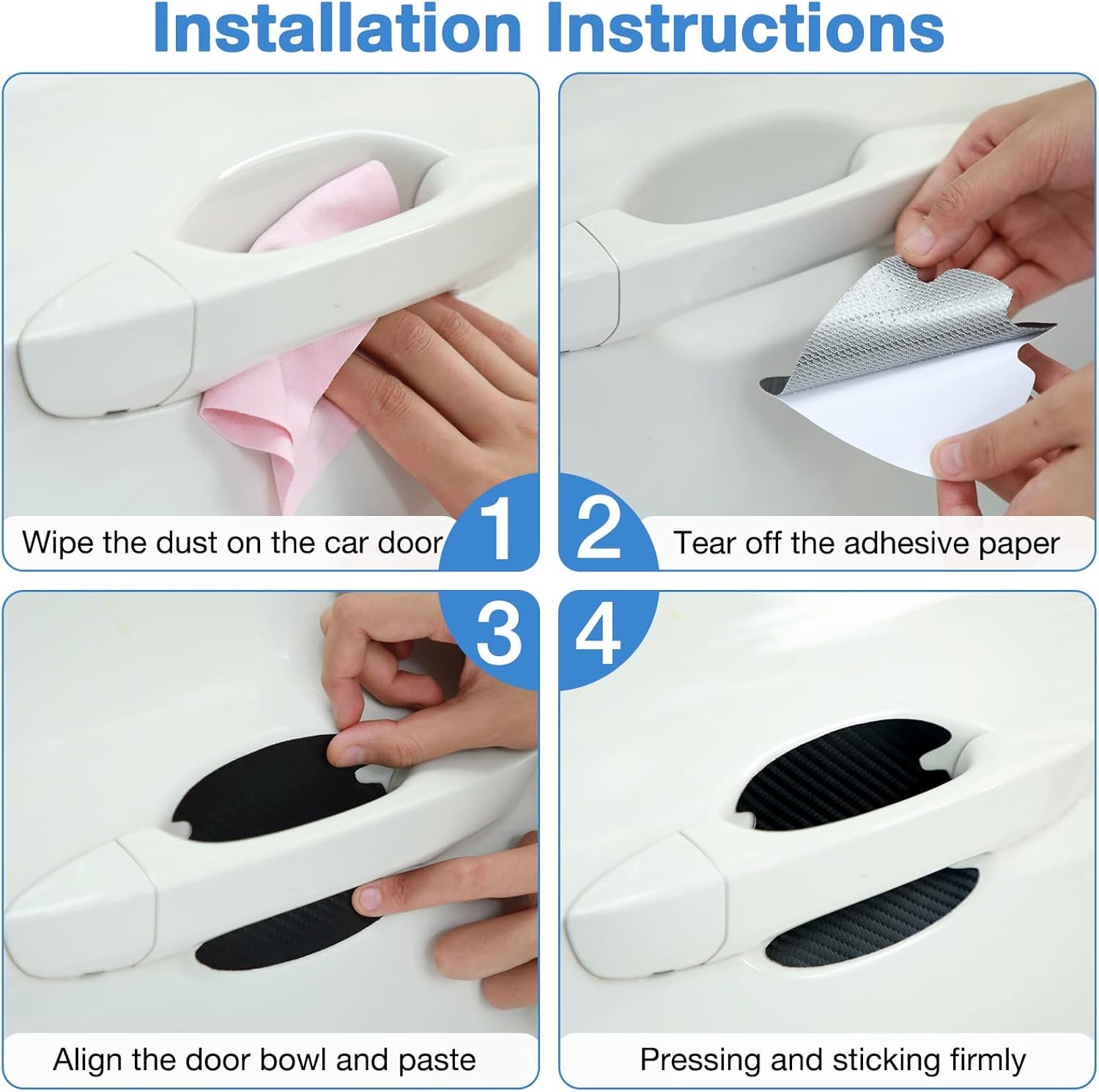 16 Pieces Car Door Handle Scratch Protector Car Door Handle Sticker Cover Scratches Protective Films Car Door V1259-DP01-A-2042