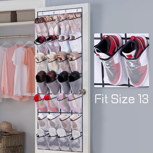 28 Large Mesh Pockets Over The Door Shoe Rack, Hanging Shoe Organizer for Closet Hanging Shoe Rack Holder V1259-DP01-A-2045