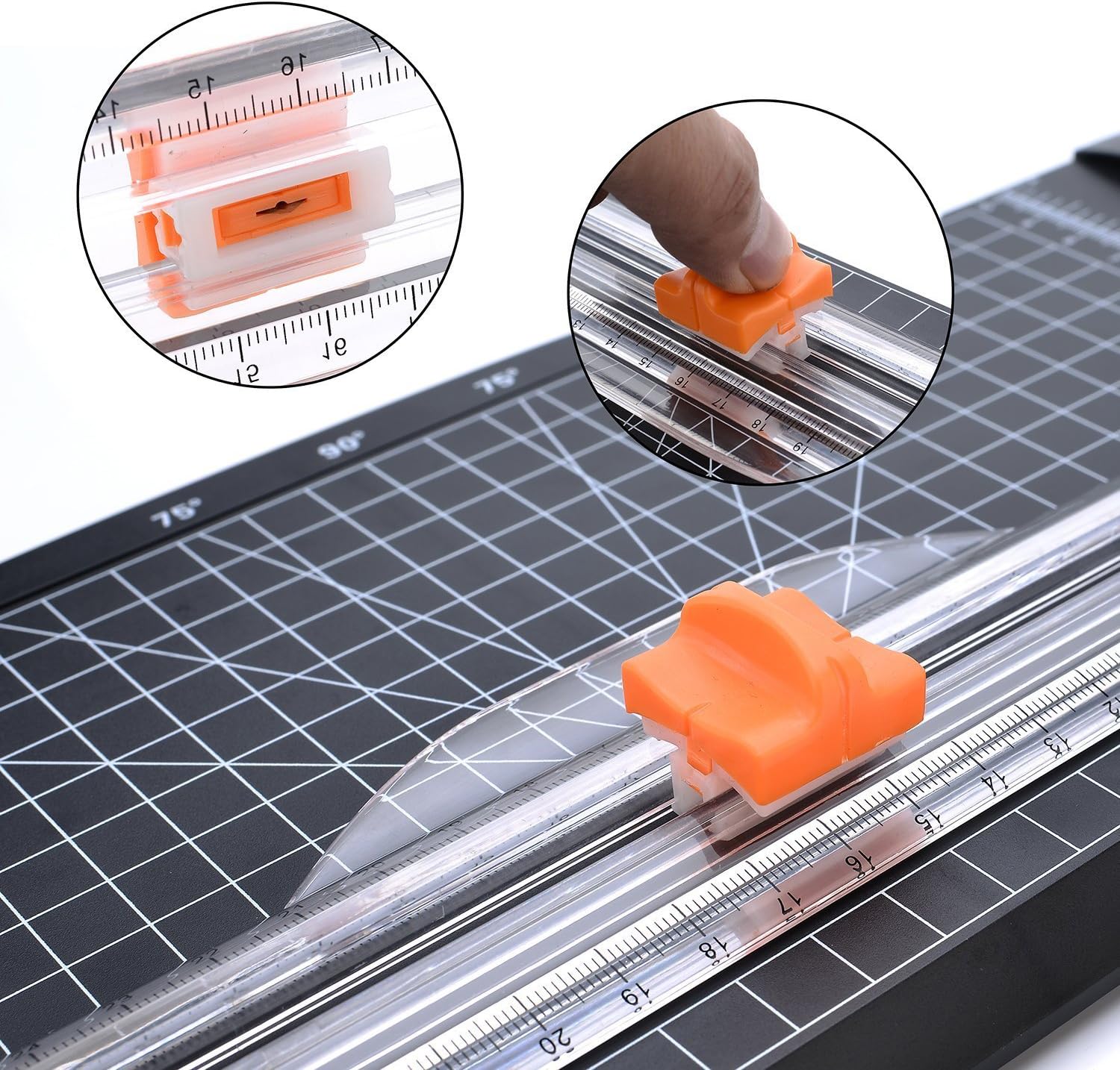 Paper Cutter Replacement Blade with Automatic Security Safeguard Design for A4 Black and White Paper Trimmer V1259-DP01-A-2058