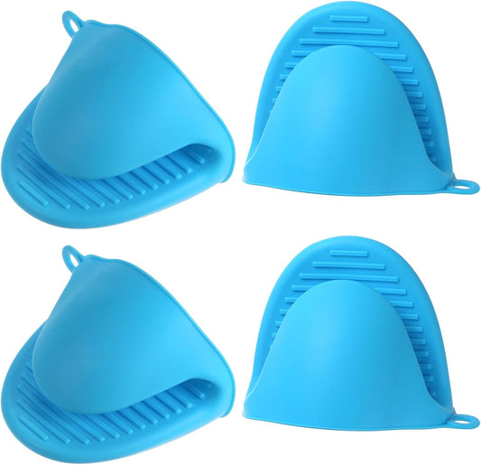 4pcs Thickened Mini Oven Gloves, Heat Resistant Silicone Oven Mitts Finger Pinch Grips Pot Holder for V1259-DP01-A-2062