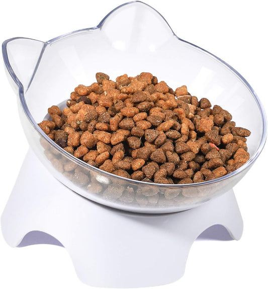 Anti Spill Tilted Cat Food Bowls, Whisker Fatigue Elevated Bowls Set for Cat and Puppy, Pet Bowl Holds About V1259-DP01-A-2063