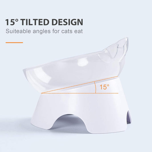 Anti Spill Tilted Cat Food Bowls, Whisker Fatigue Elevated Bowls Set for Cat and Puppy, Pet Bowl Holds About V1259-DP01-A-2063
