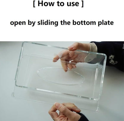Facial Tissue Box Cover Holder- Rectangle Organizer for Bathroom Vanity, Countertops, Tables, Clear Acrylic V1259-DP01-A-2071