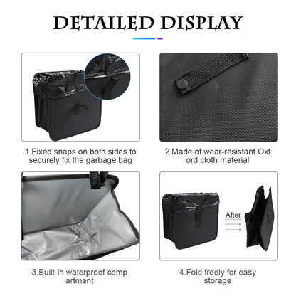 Foldable Car Trash Can, 1.85 Gallons Hanging Waterproof Leakproof Trash Can Storage Bag for Car with Large V1259-DP01-A-2075