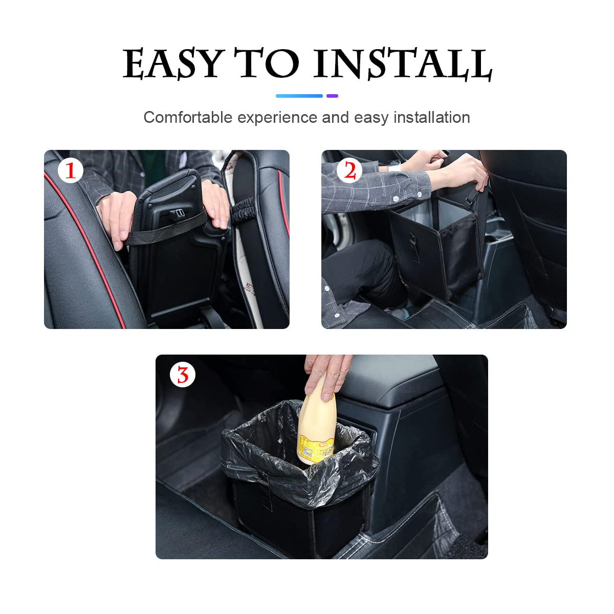 Foldable Car Trash Can, 1.85 Gallons Hanging Waterproof Leakproof Trash Can Storage Bag for Car with Large V1259-DP01-A-2075