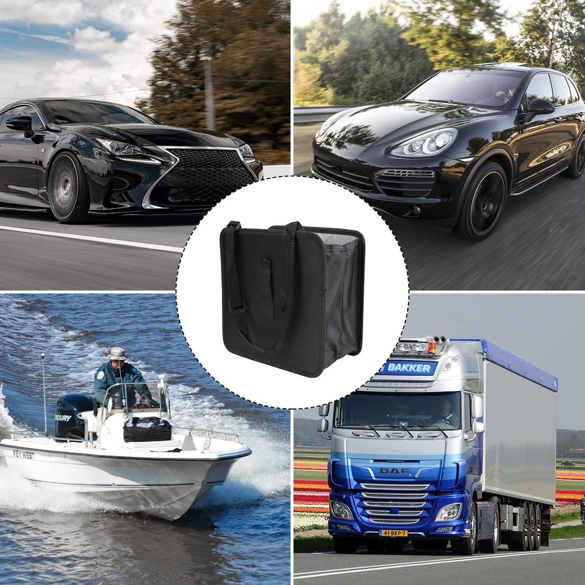 Foldable Car Trash Can, 1.85 Gallons Hanging Waterproof Leakproof Trash Can Storage Bag for Car with Large V1259-DP01-A-2075