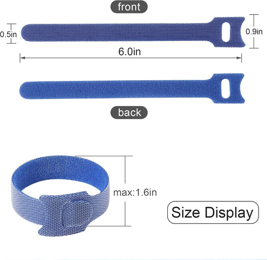 120PCS Reusable Fastening Cable Ties, Adjustable 6-Inch Cord Organizer Ties for Organizing Home Office Tablet V1259-DP01-A-2077