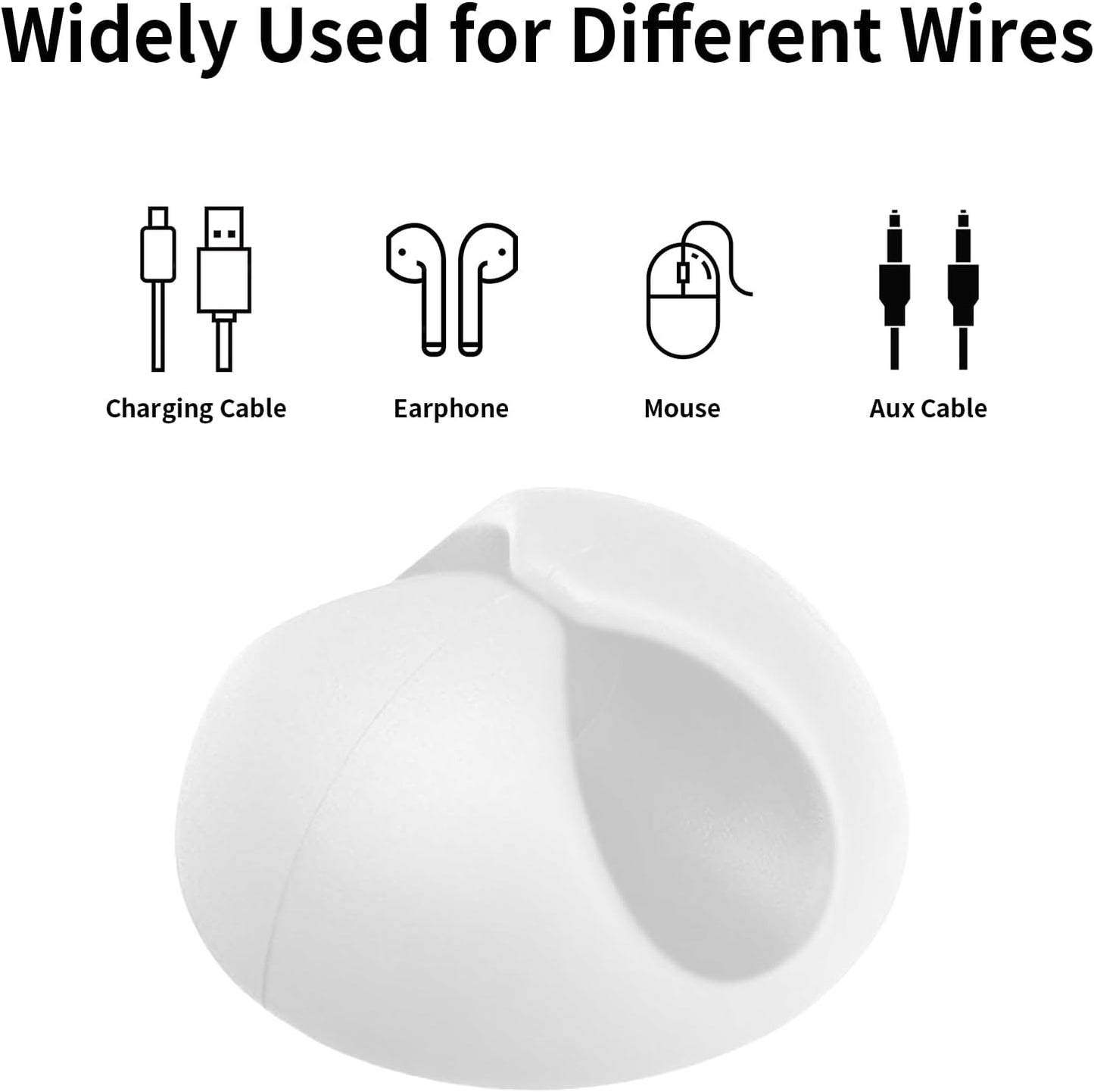 Cord Holder Cable Clips, 12PCS White Adhesive Cord Organizer Charger Holder Wire Management Keeper for V1259-DP01-A-2079