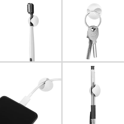 Cord Holder Cable Clips, 12PCS White Adhesive Cord Organizer Charger Holder Wire Management Keeper for V1259-DP01-A-2079