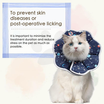 Soft Cat Recovery Collar,Adjustable Cat Cone,Cat Protective Cone Collar After Surgery,for Cats (Starry Sky, M) V1259-DP01-A-2081