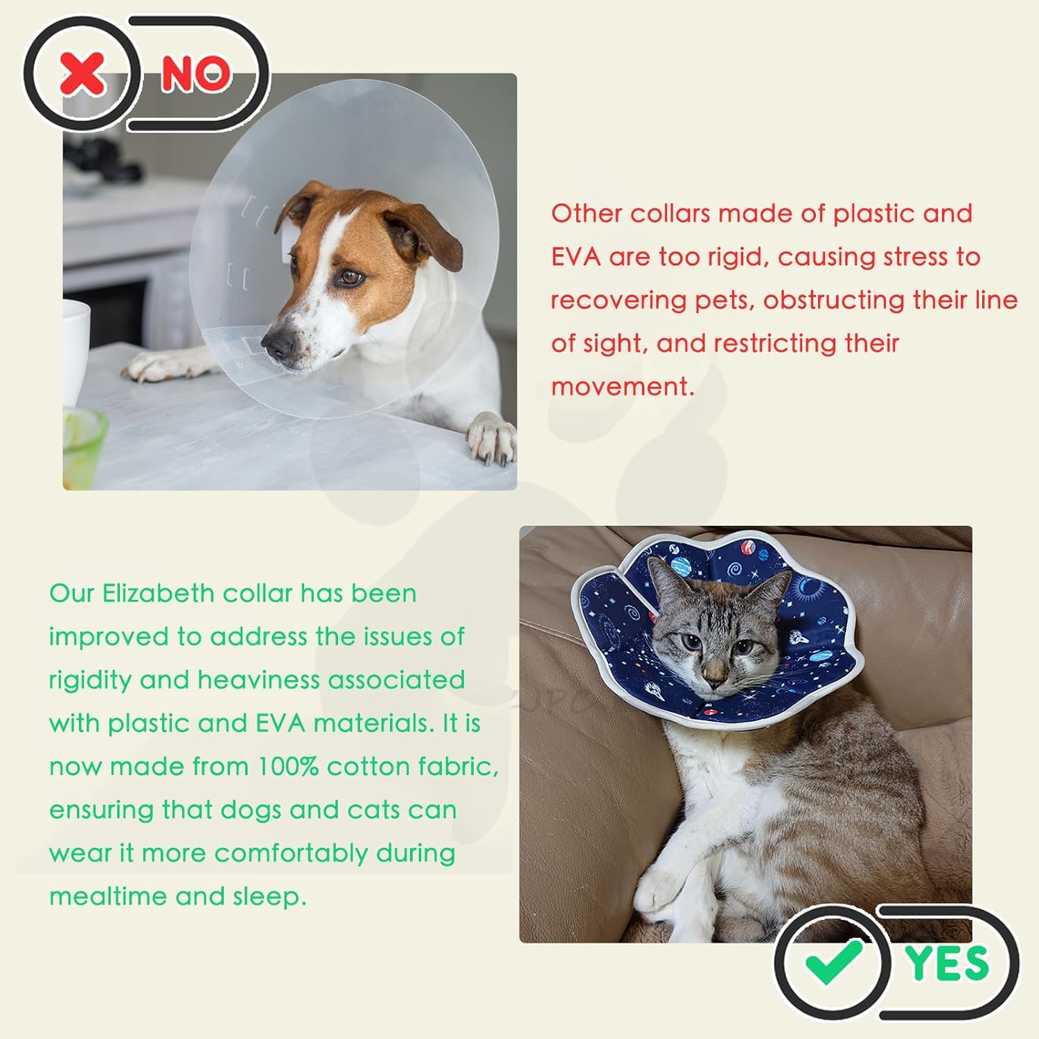 Soft Cat Recovery Collar,Adjustable Cat Cone,Cat Protective Cone Collar After Surgery,for Cats (Starry Sky, M) V1259-DP01-A-2081