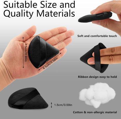 2 Pcs Triangle Powder Puff for Face Powder, Soft Plush Setting Powder Puff, Velour Cosmetic Foundation V1259-DP01-A-2084