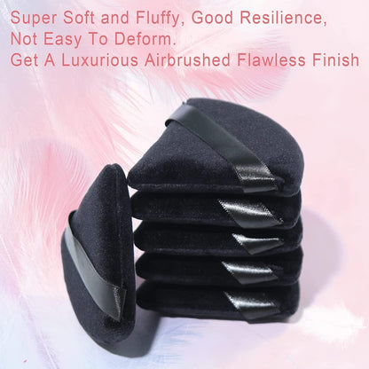2 Pcs Triangle Powder Puff for Face Powder, Soft Plush Setting Powder Puff, Velour Cosmetic Foundation V1259-DP01-A-2084