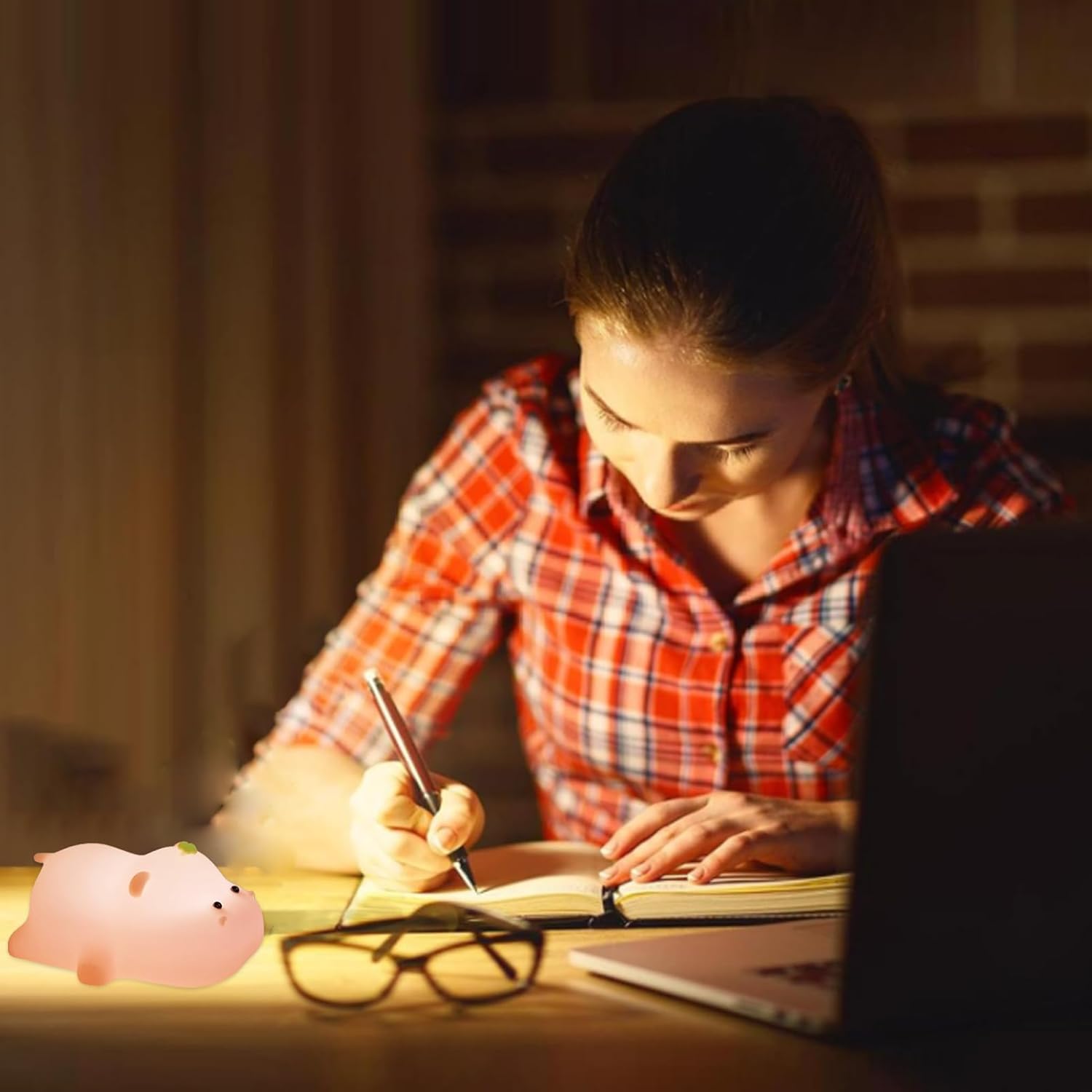 Silicone Night Light, Kids Night Light, Cute Hippo Design, Rechargeable, Pink V1259-DP01-A-2090