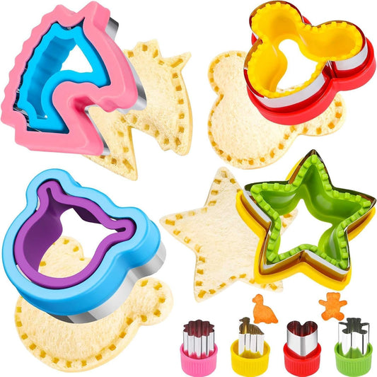 8 Pcs Sandwich Cutter Maker, Bear Mouse Unicorn Star Shape Sandwich Cutters for Kids Lunch, Bread Decruster V1259-DP01-A-2092