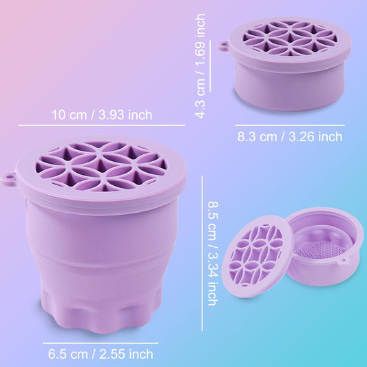 Makeup Brushes Cleaner Mat with Brush Storage Holder, Folding Portable Washing Tool for Makeup Brush V1259-DP01-A-2095