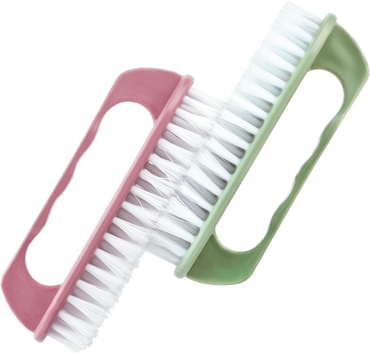 Hand Nail Cleaning Brush, 2 Pcs Durable Stiff Bristles Fingernails Scrub Cleaner with Handle(Pink, Green) V1259-DP01-A-2102
