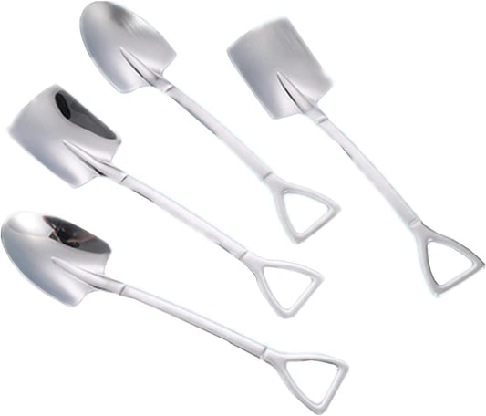 Fruit Dessert Shovel Spoons Set 4PCS, 6 inch Stainless Steel Mixed Dinner Teaspoon Spoons for Dessert Coffee V1259-DP01-A-2103