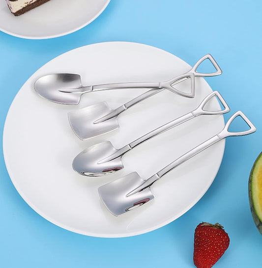 Fruit Dessert Shovel Spoons Set 4PCS, 6 inch Stainless Steel Mixed Dinner Teaspoon Spoons for Dessert Coffee V1259-DP01-A-2103