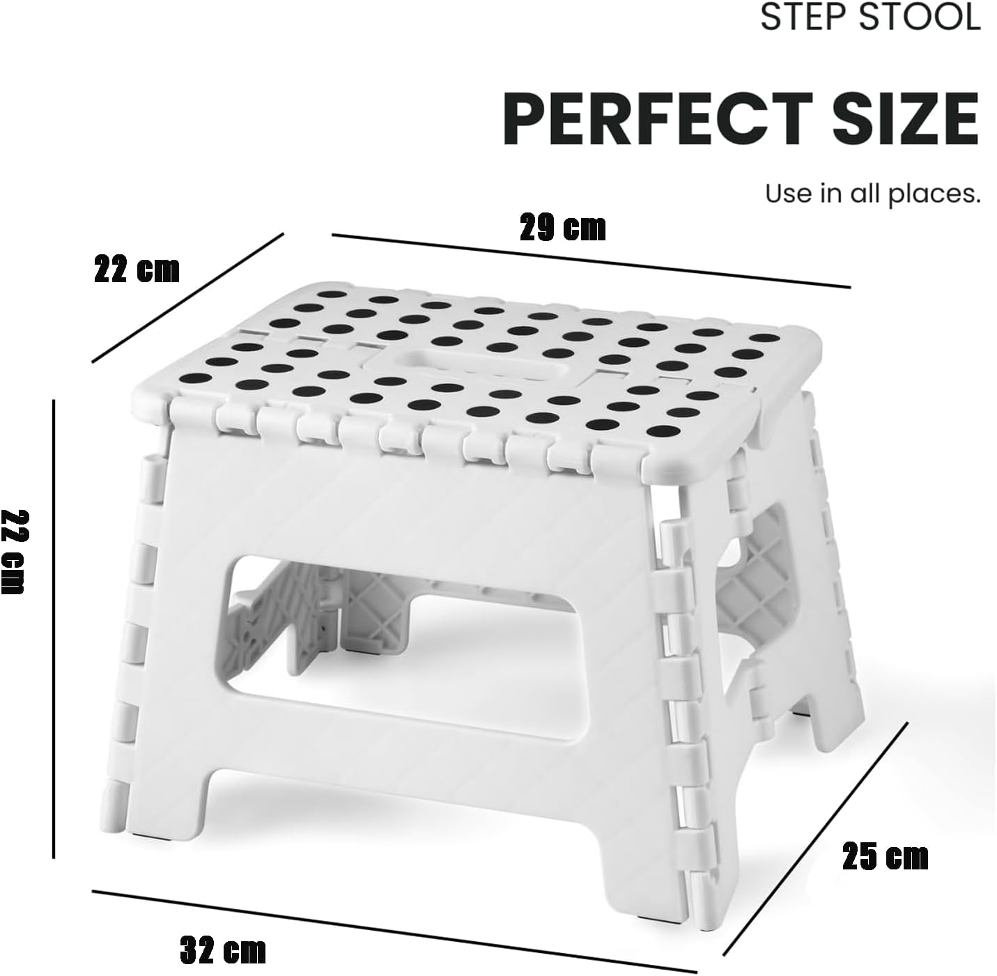 Folding Step Stool, 9 Inch Lightweight Foldable Stool Kids Step Stool for Kitchen Bathroom Home Bedroom, V1259-DP01-A-2120