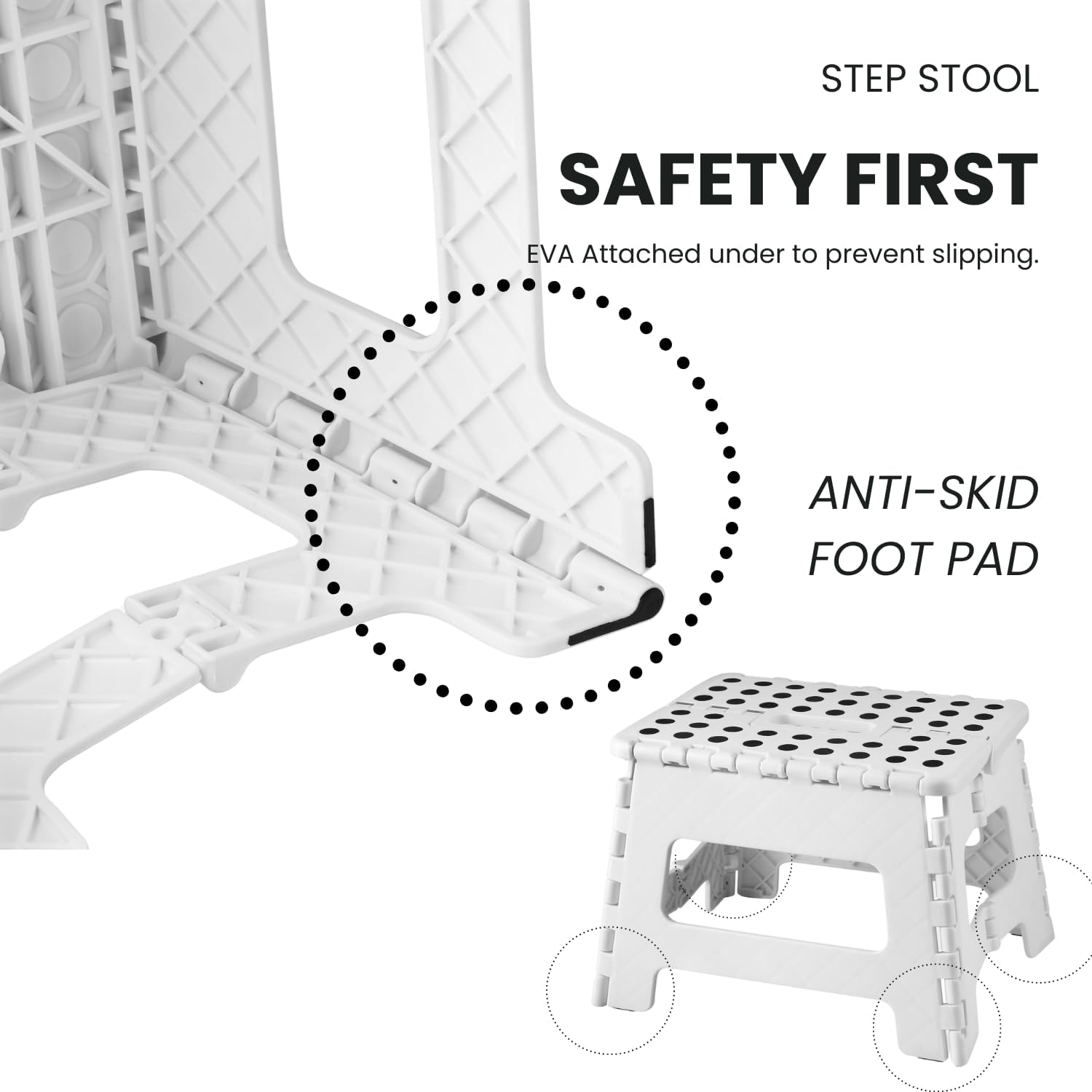 Folding Step Stool, 9 Inch Lightweight Foldable Stool Kids Step Stool for Kitchen Bathroom Home Bedroom, V1259-DP01-A-2120