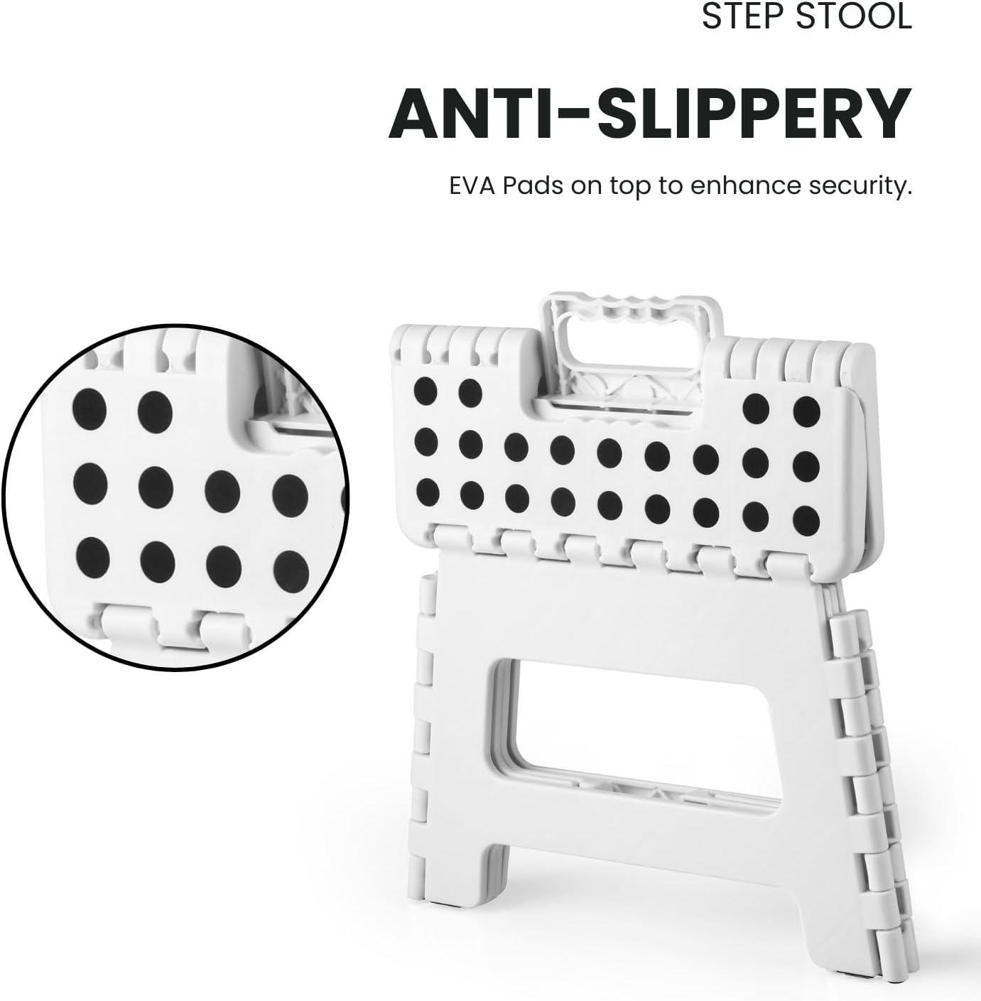 Folding Step Stool, 9 Inch Lightweight Foldable Stool Kids Step Stool for Kitchen Bathroom Home Bedroom, V1259-DP01-A-2120