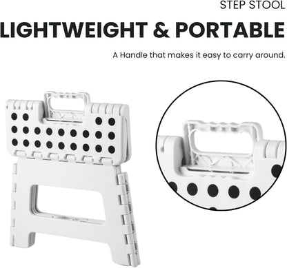 Folding Step Stool, 9 Inch Lightweight Foldable Stool Kids Step Stool for Kitchen Bathroom Home Bedroom, V1259-DP01-A-2120