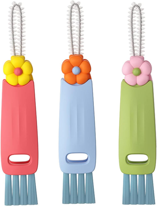3 Pack 3-in-1 Cup Lid Cleaning Brush Set, Multifunctional Crevice Cleaner Tool for Bottle Gaps, Straw & V1259-DP01-A-2130