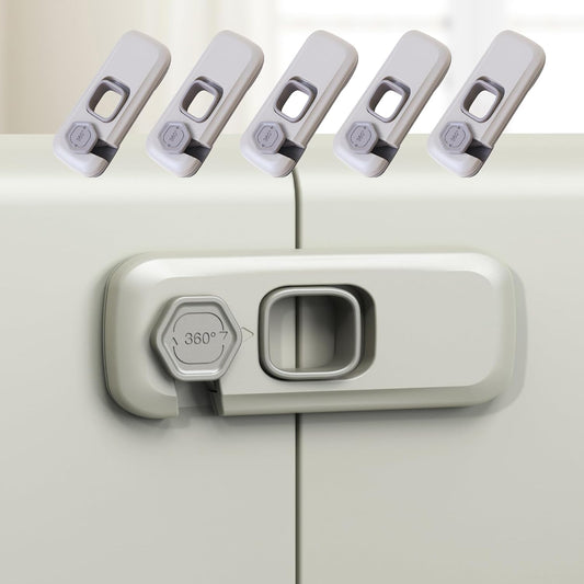 5 Pack Fridge Locks Child Safey, Child Freezer Lock, Baby Fridge Door Latches with Adhesive, Child Locks for V1259-DP01-A-2131
