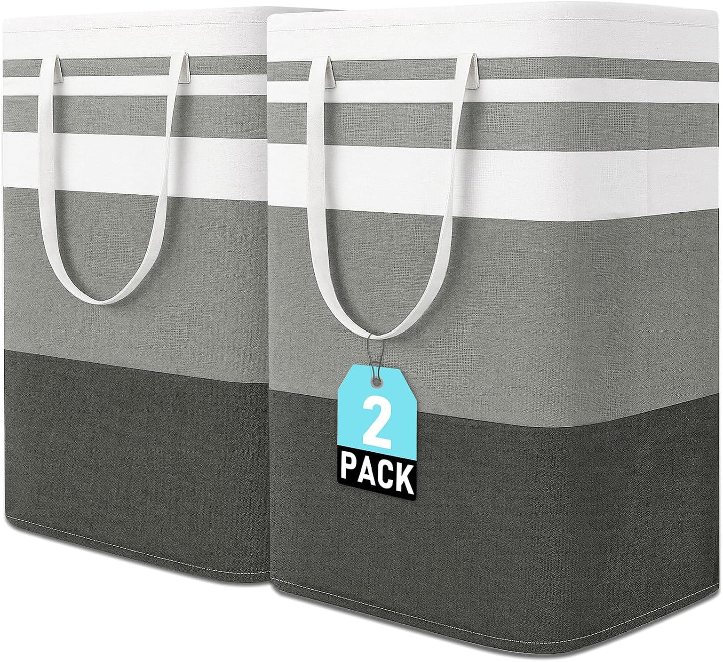 Freestanding Laundry Basket Collapsible Laundry Hamper 2-Pack Large Clothes Storage Bin Foldable Laundry V1259-DP01-A-2141