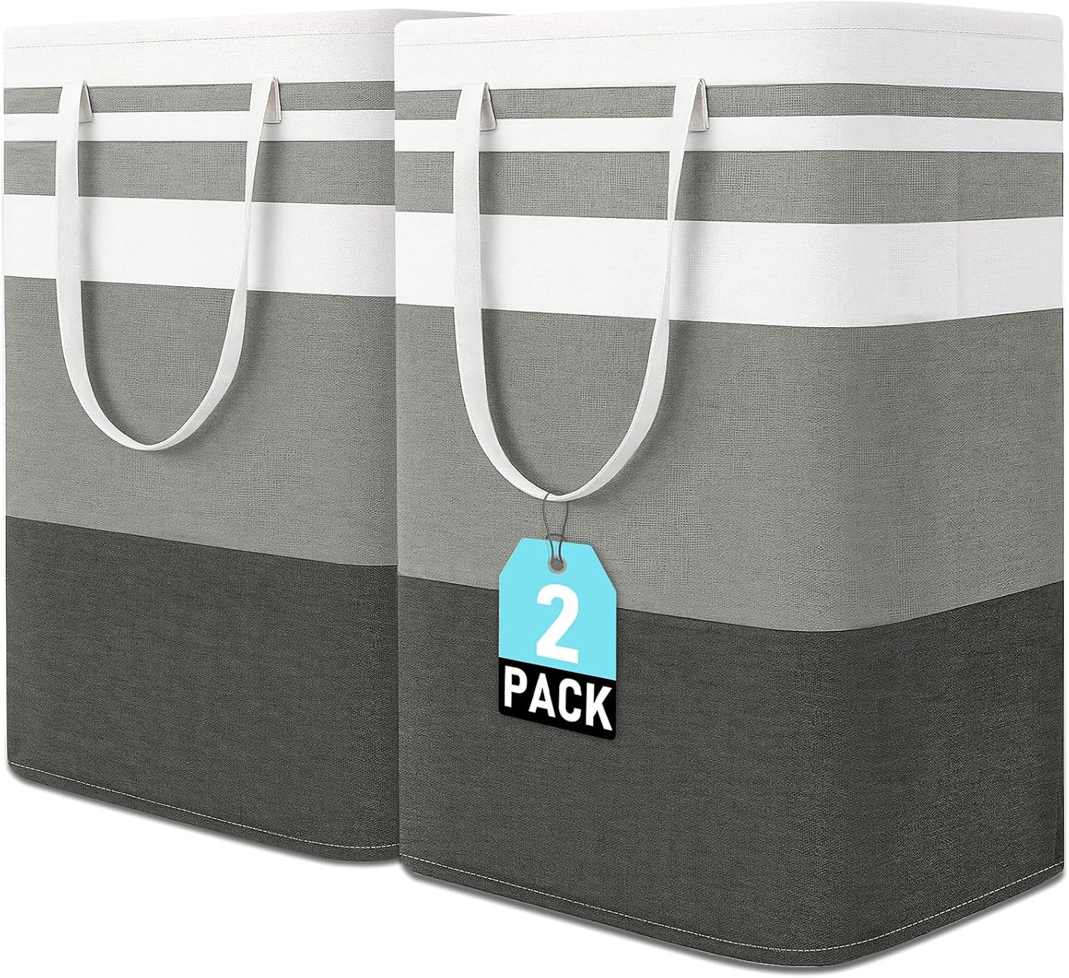 Freestanding Laundry Basket Collapsible Laundry Hamper 2-Pack Large Clothes Storage Bin Foldable Laundry V1259-DP01-A-2141