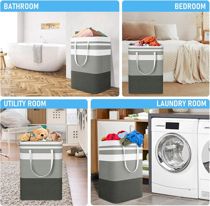 Freestanding Laundry Basket Collapsible Laundry Hamper 2-Pack Large Clothes Storage Bin Foldable Laundry V1259-DP01-A-2141
