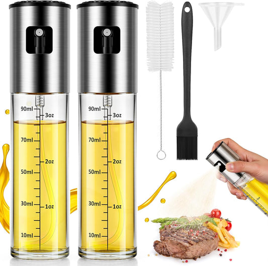 Oil Spray Bottle 2Pcs: Olive Sprayer for Cooking, Olive Oil Dispenser Bottle for Kitchen Gadgets,Food-grade V1259-DP01-A-2144