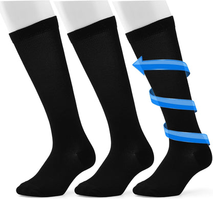 3 Pairs Compression Socks for Women & Men, Circulation 15-25mmHg Support Socks for Athletic, Running, V1259-DP01-A-2153