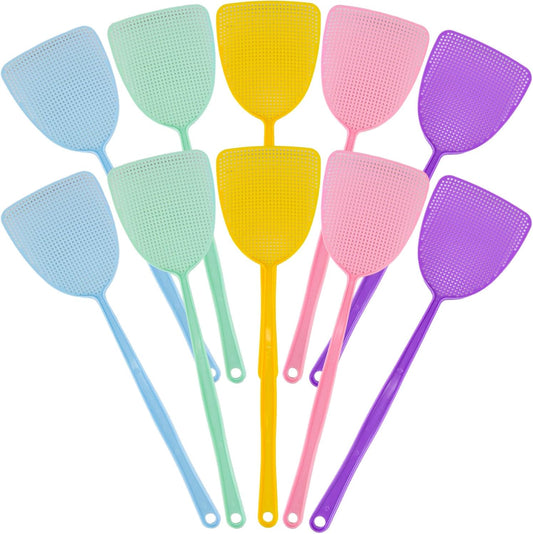 Plastic Fly Swatter, 10 Pack Multi-Color Strong Fly Killer, Manual Pest Control Fly Catcher for Indoor V1259-DP01-A-2159