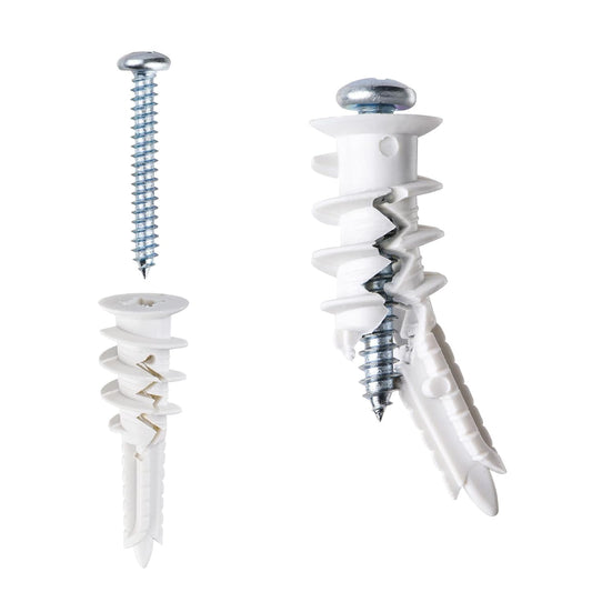 #8 Self Drilling Plastic Drywall Anchors and Screws Kit for Drywall, 25 pcs Wall Anchors & 25 pcs Drywall V1259-DP01-A-2161