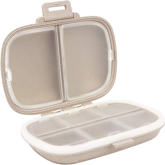 Travel Pill Organizer, 8 Compartments Portable Pill Case, Daily Pill Box to Hold Vitamins, Small Pill V1259-DP01-A-2164