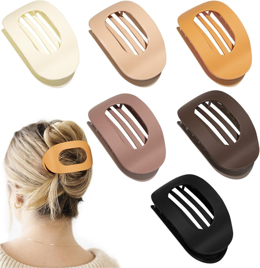 4" Large Round Flat Hair Clips for Women - Strong Hold Lay Down Claw Clamps Hair Barrettes Alligator Clip for V1259-DP01-A-2166