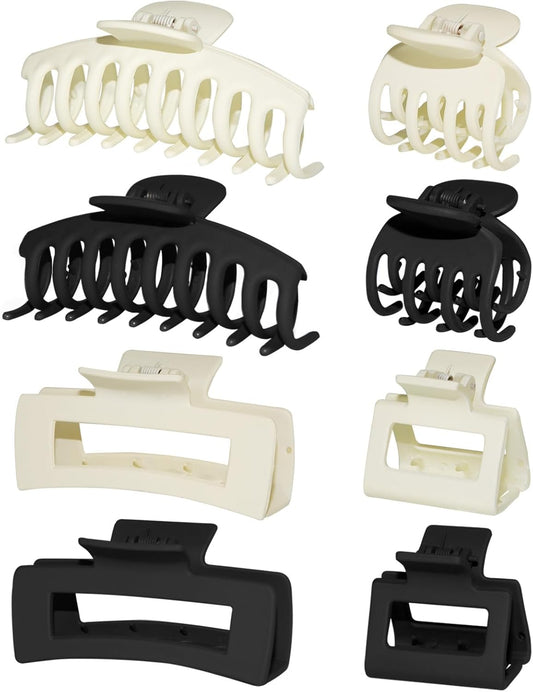 4 Style Hair Clips for Women, 8 Pcs 4.3 Inch Large Hair Claw Clips for Thick Hair and 2 Inch Claw Clips for V1259-DP01-A-2174