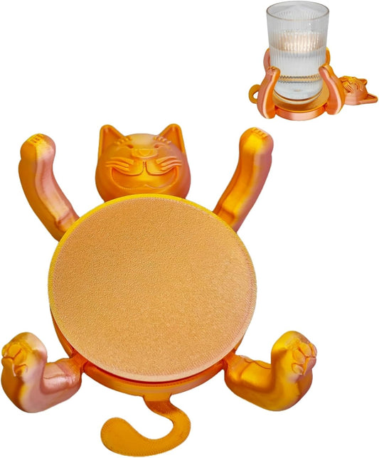 Funny Cat Coasters Cup Cuddler, 3D Creative Coasters for Drinks, Bars, Party, Birthday Gifts for Cat Lovers, V1259-DP01-A-2177