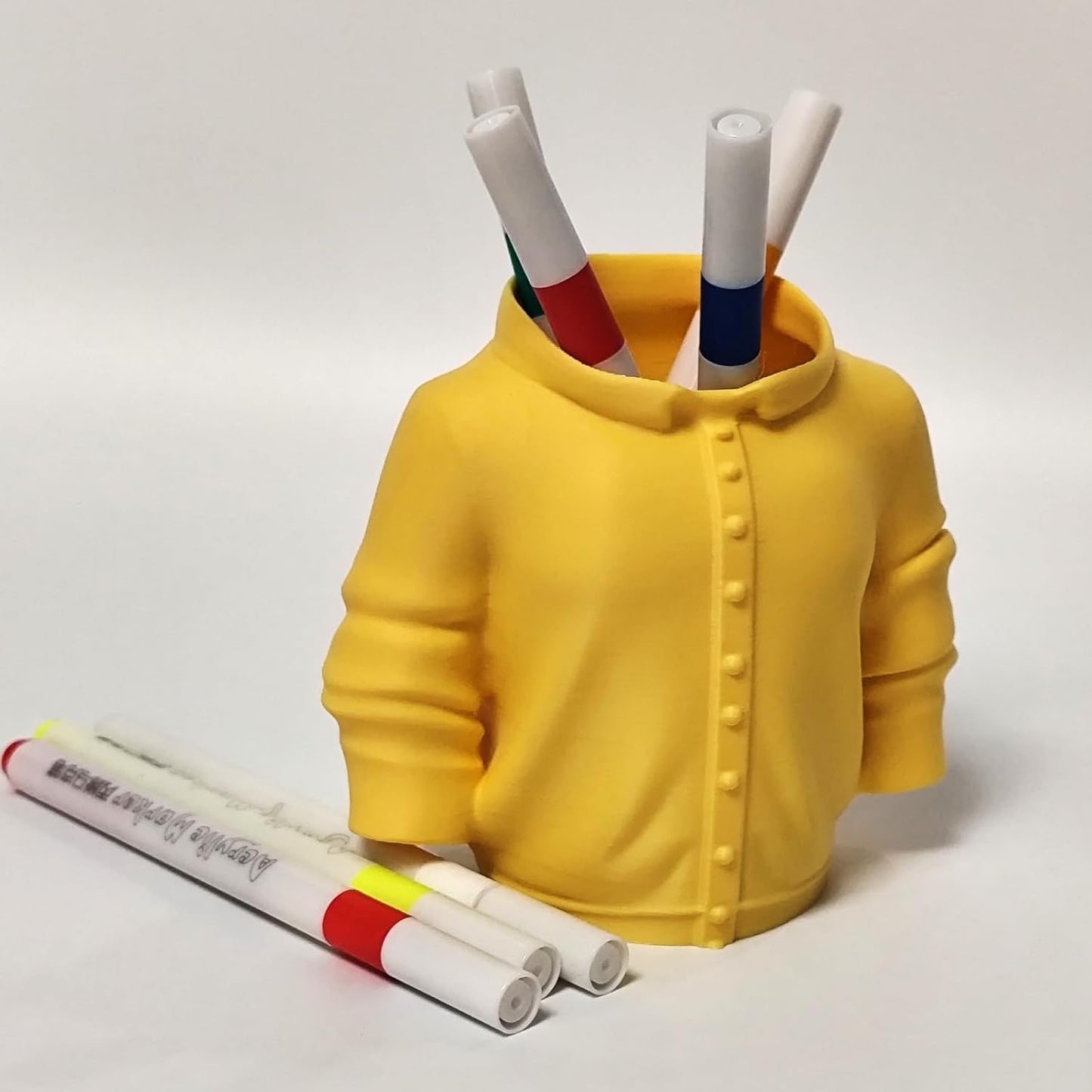 Sweater Pen Holder - 3D Printed Desk Organizer with Cozy Design for Pens, Makeup Brushes, Unique Office Desk V1259-DP01-A-2189