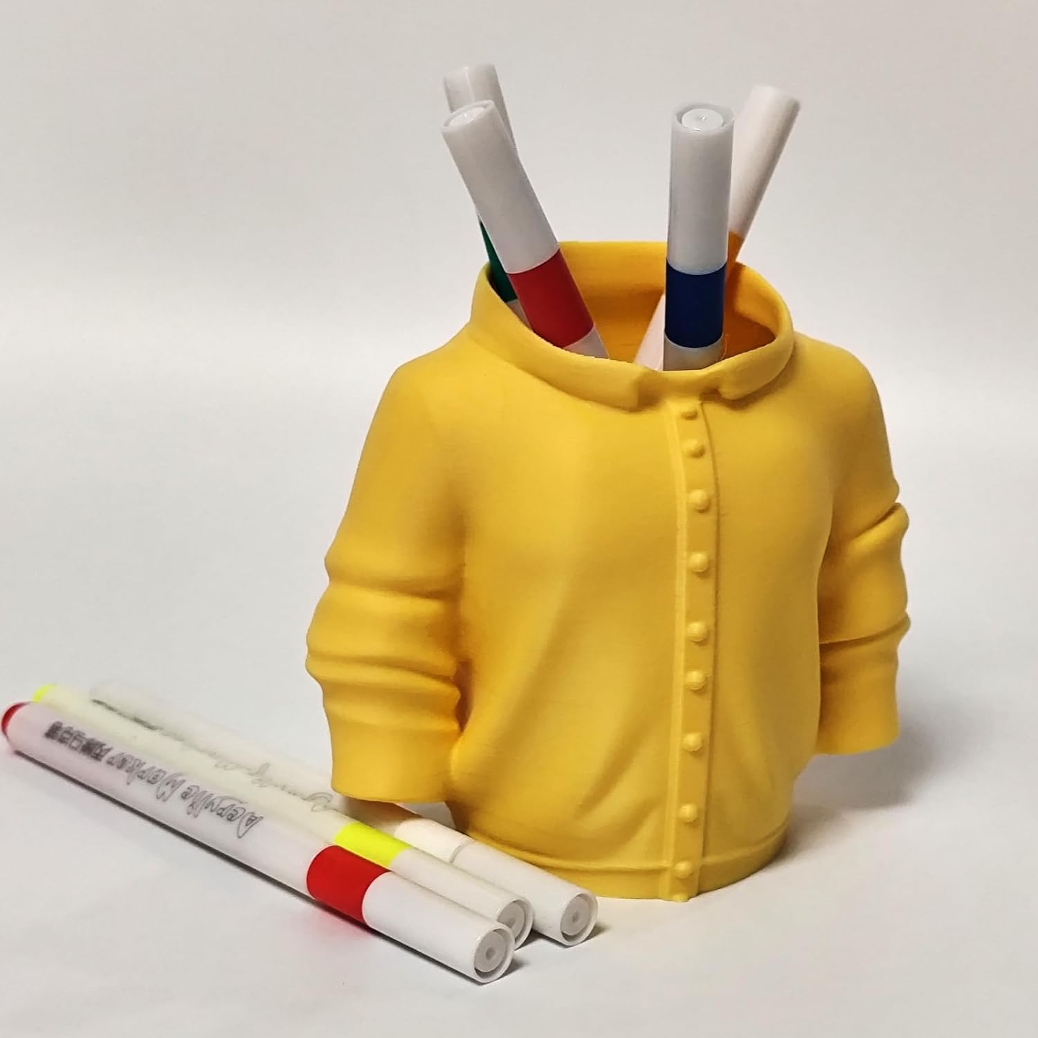 Sweater Pen Holder - 3D Printed Desk Organizer with Cozy Design for Pens, Makeup Brushes, Unique Office Desk V1259-DP01-A-2189