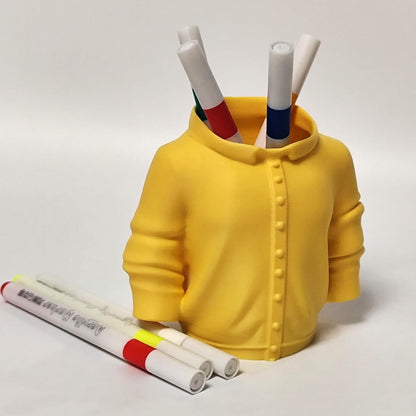 Sweater Pen Holder - 3D Printed Desk Organizer with Cozy Design for Pens, Makeup Brushes, Unique Office Desk V1259-DP01-A-2189