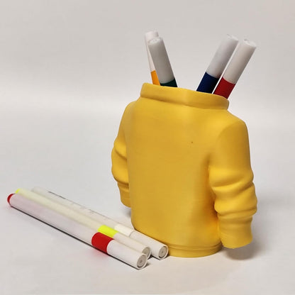 Sweater Pen Holder - 3D Printed Desk Organizer with Cozy Design for Pens, Makeup Brushes, Unique Office Desk V1259-DP01-A-2189