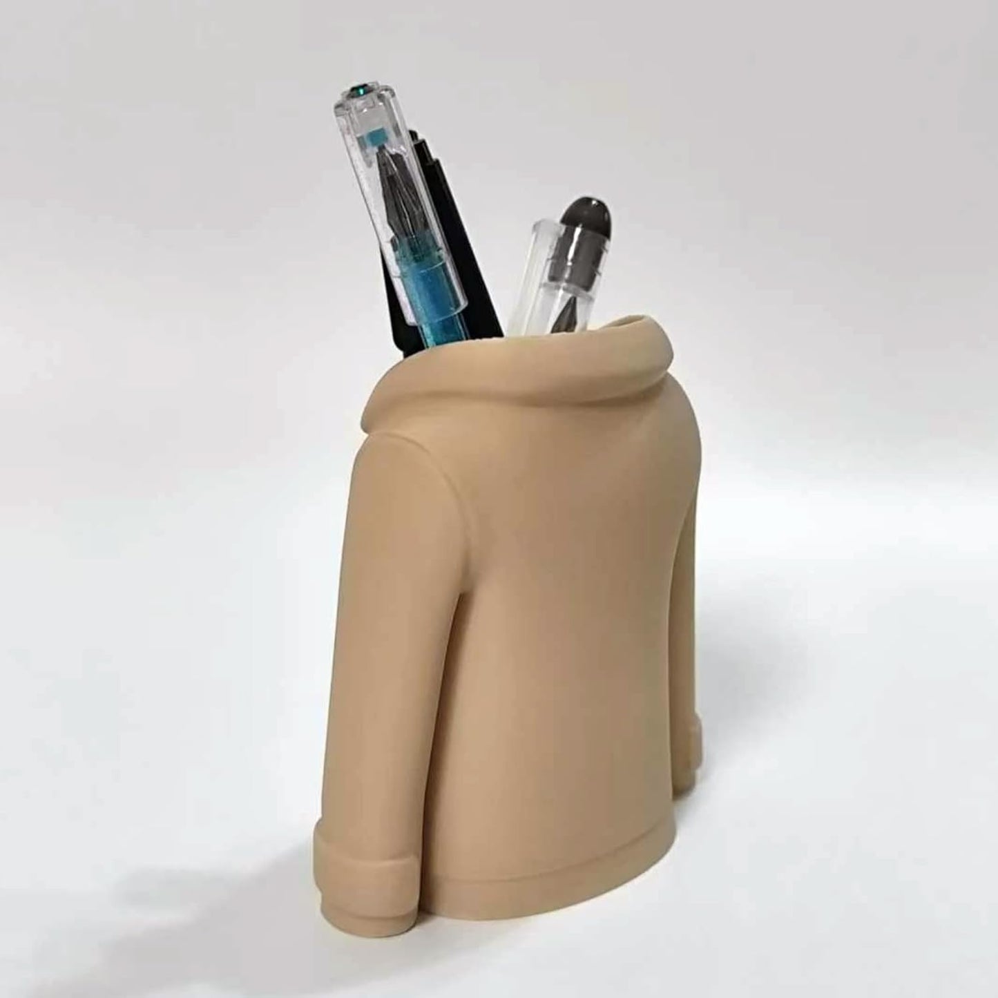 Trench Coat Pen Holder - 3D Printed Desk Organizer with Classic Design for Pens, Makeup Brushes, Elegant V1259-DP01-A-2190